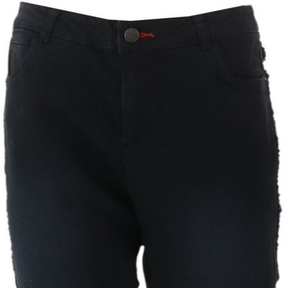 NWT PEACE LOVE WORLD REVERSE TUXEDO STRIPE VINTAGE‎ BLACK JEANS 6 - Picture 3 of 14